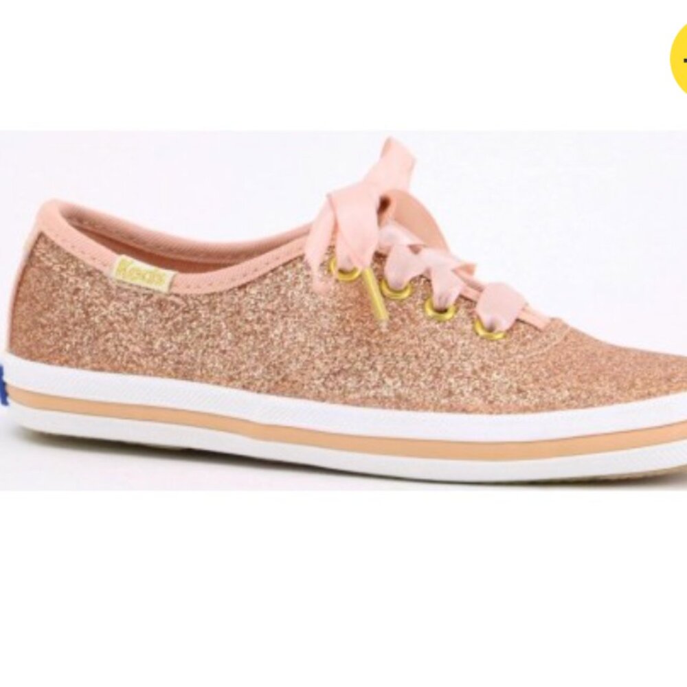 kate spade keds champion glitter sneakers shoes rose gold size 6 like new no tag